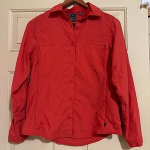 REI Women's Vibrant Orange Lightweight Vented Hiking Shirt Size Small
